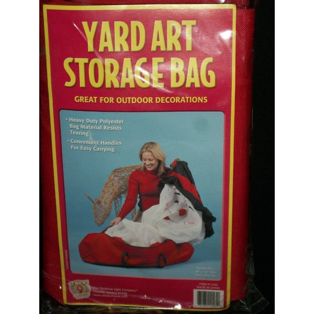 St. Nicks Yard Art Holiday Christmas Storage Bag Red Organize Outdoor 36" x 15"